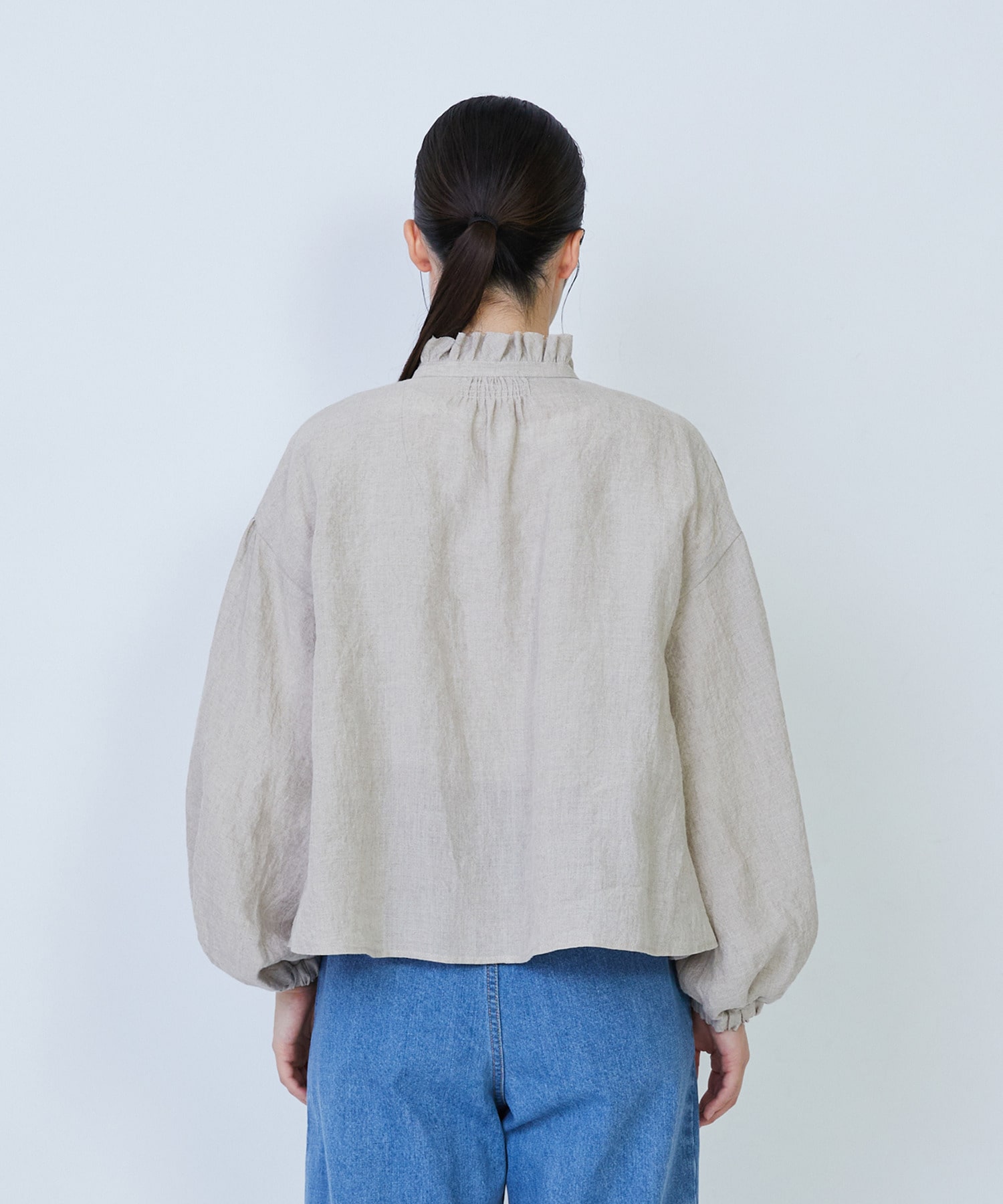 【LOISIR】グランジリネンフリルカラーブラウス 詳細画像 キナリ 8