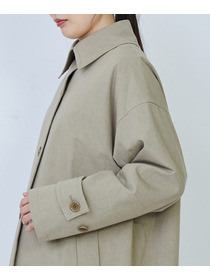 【LOISIR】グランジコットンポプリンステンカラーコート 詳細画像 ベージュ 26