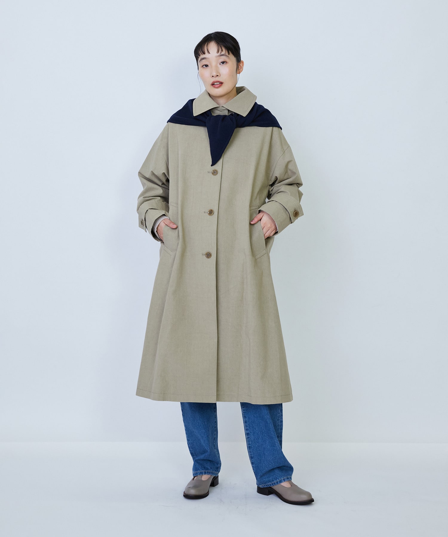 【LOISIR】グランジコットンポプリンステンカラーコート 詳細画像 ベージュ 15