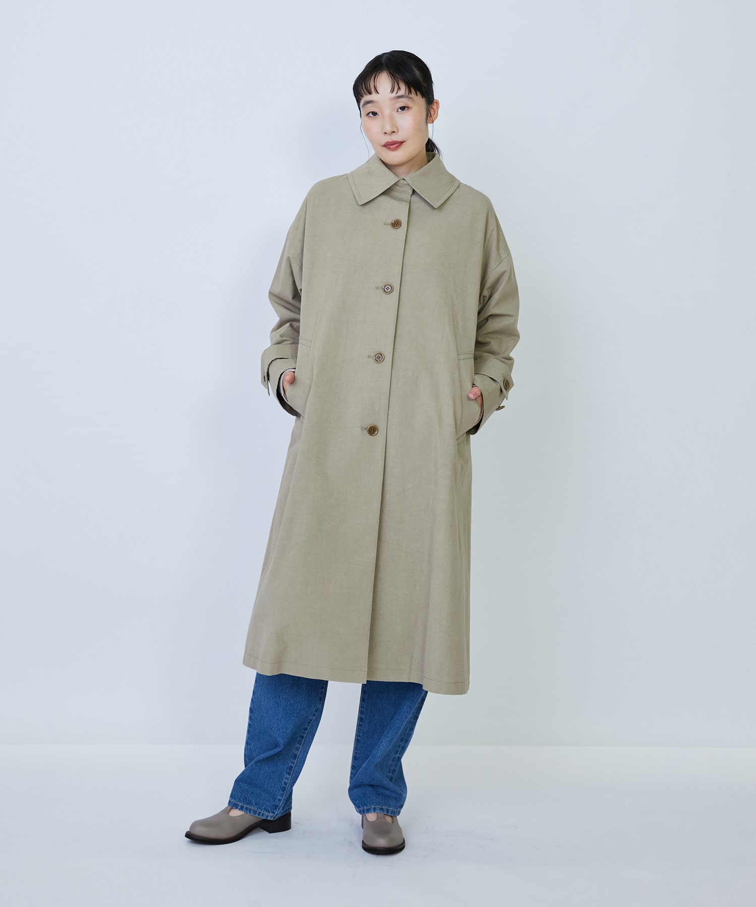 【LOISIR】グランジコットンポプリンステンカラーコート 詳細画像 ベージュ 17