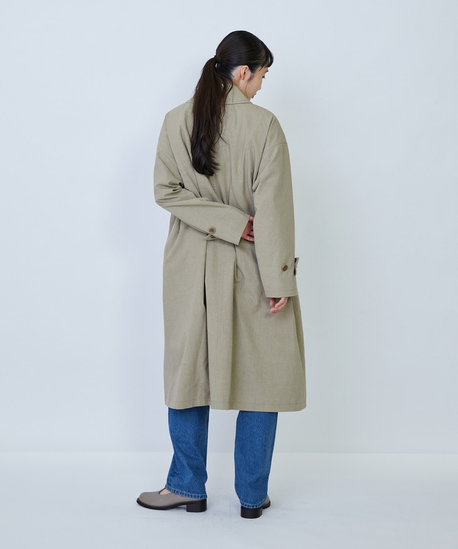 【LOISIR】グランジコットンポプリンステンカラーコート 詳細画像 ベージュ 19