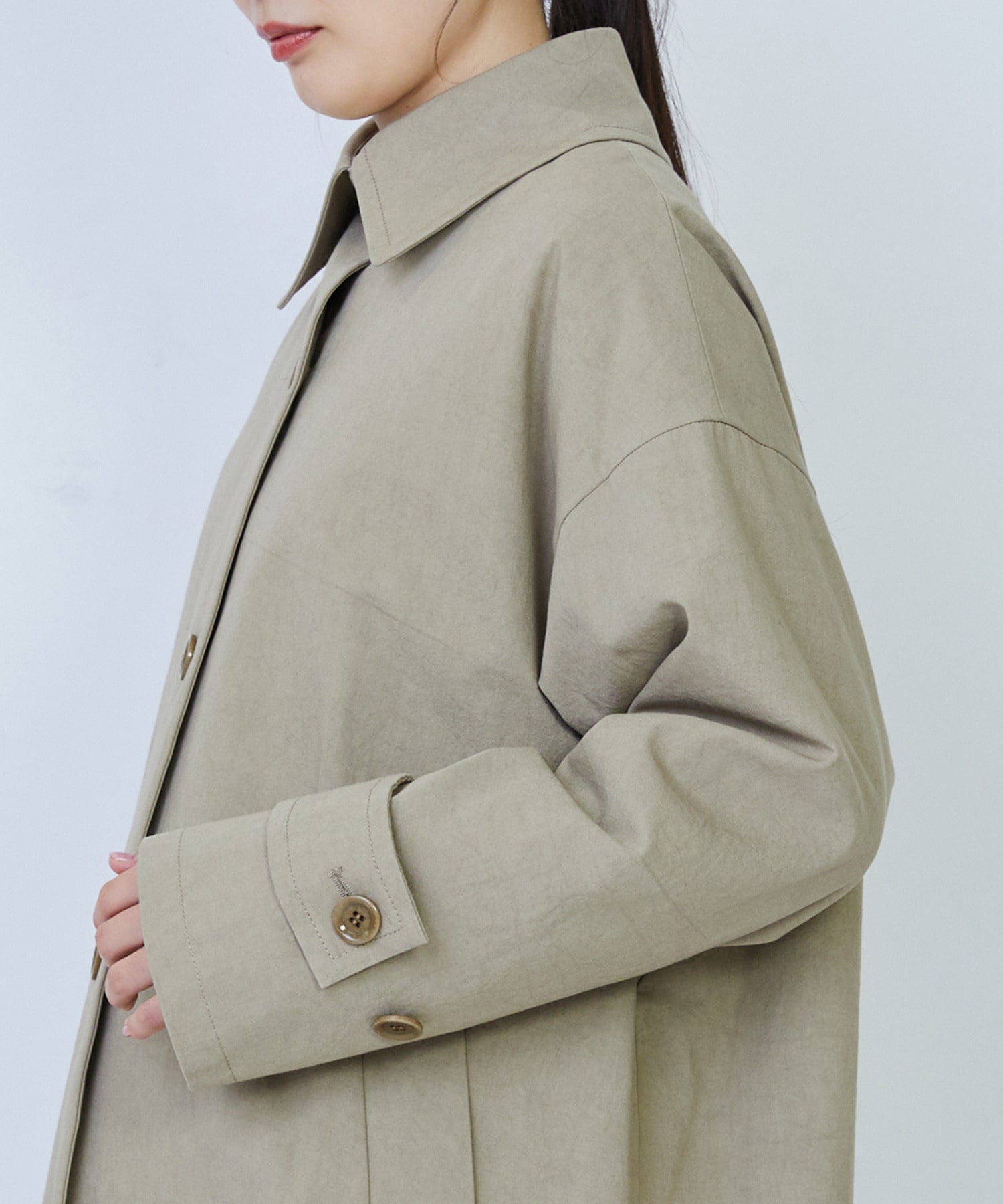 【LOISIR】グランジコットンポプリンステンカラーコート 詳細画像 ベージュ 26