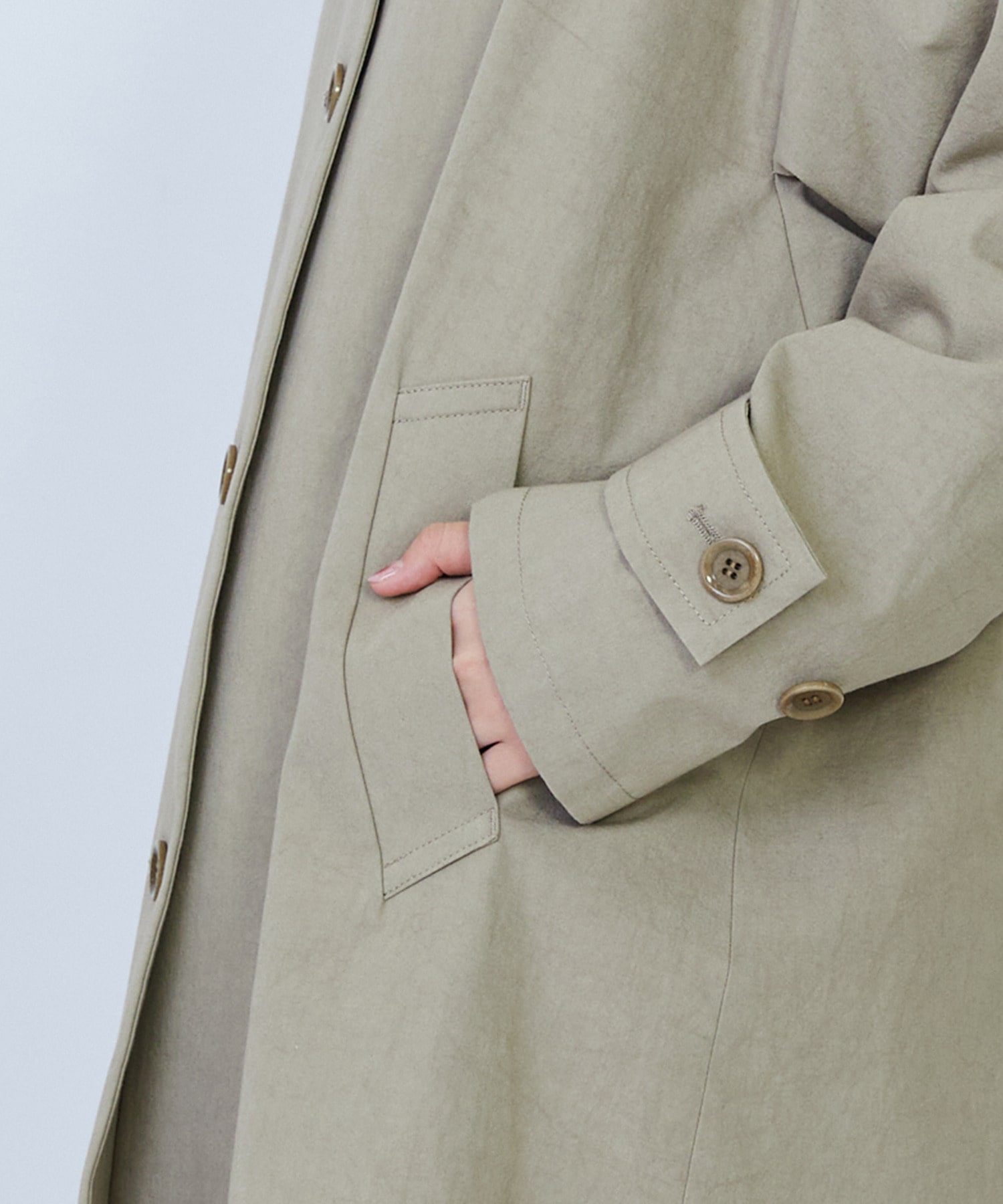 【LOISIR】グランジコットンポプリンステンカラーコート 詳細画像 ベージュ 27