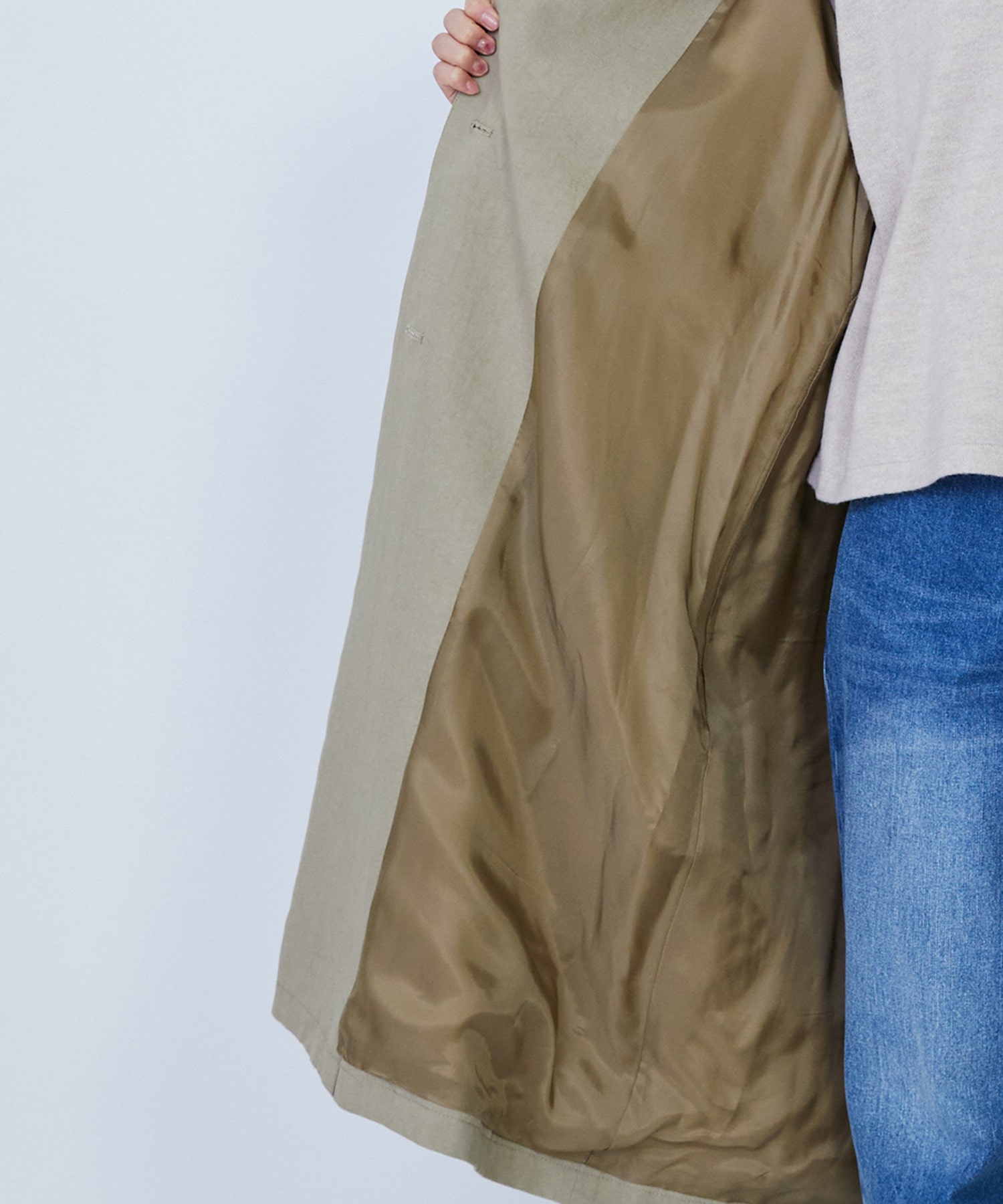 【LOISIR】グランジコットンポプリンステンカラーコート 詳細画像 ベージュ 28