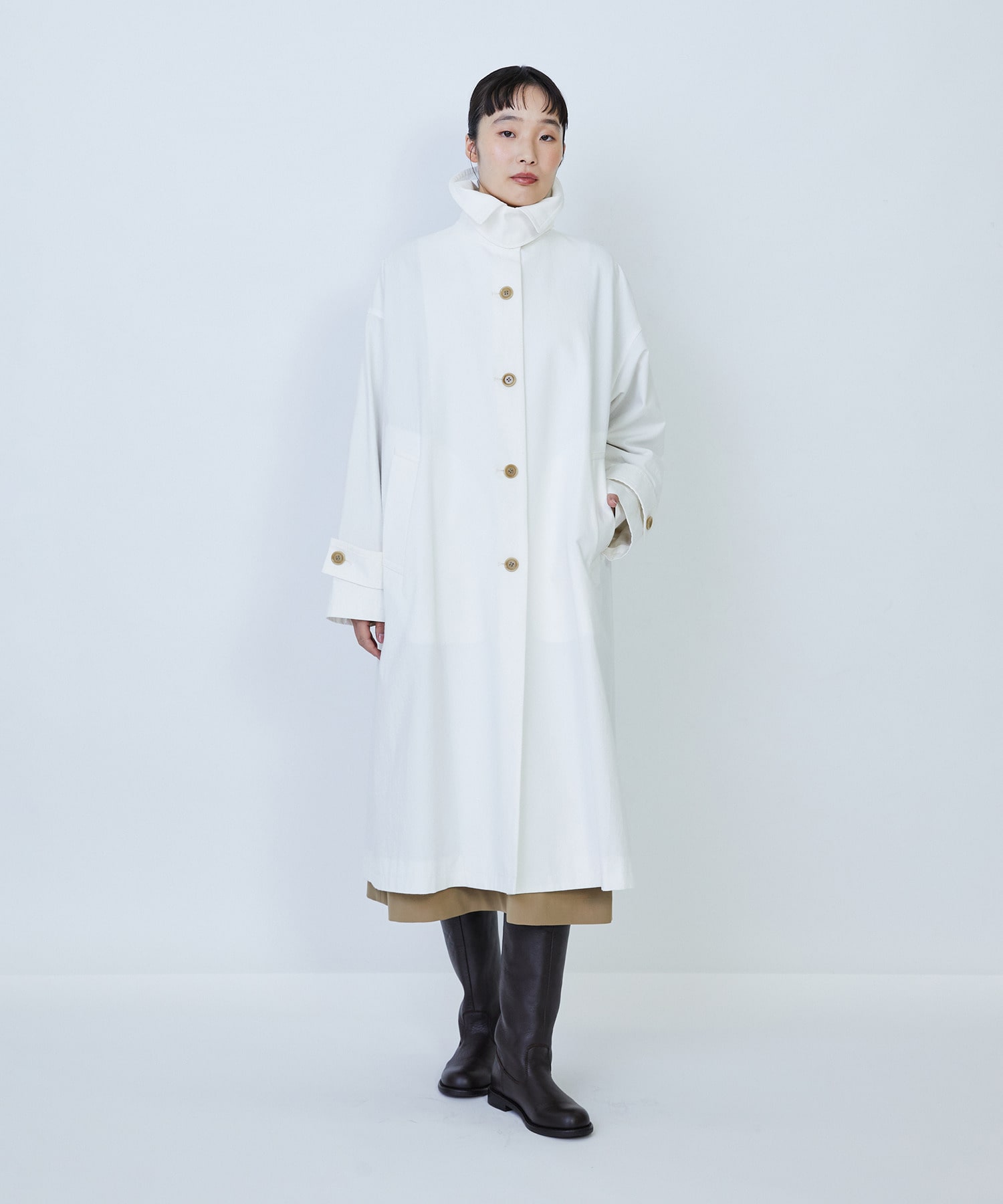 【LOISIR】グランジコットンポプリンステンカラーコート 詳細画像 ベージュ 3