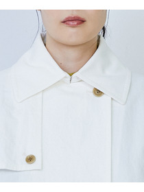 【LOISIR】グランジコットンポプリンショートトレンチ 詳細画像 ホワイト 17