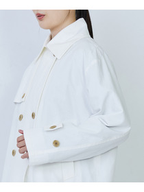 【LOISIR】グランジコットンポプリンショートトレンチ 詳細画像 ホワイト 19