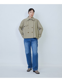 【LOISIR】グランジコットンポプリンショートトレンチ 詳細画像 ホワイト 2