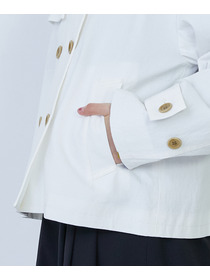 【LOISIR】グランジコットンポプリンショートトレンチ 詳細画像 ホワイト 20