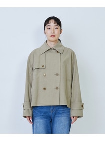 【LOISIR】グランジコットンポプリンショートトレンチ 詳細画像 ホワイト 5