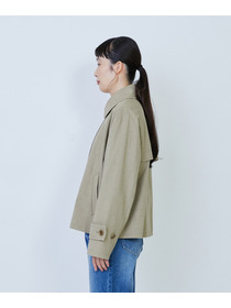 【LOISIR】グランジコットンポプリンショートトレンチ 詳細画像 ホワイト 6