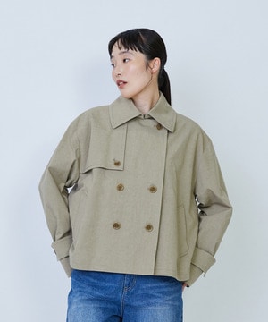 【LOISIR】グランジコットンポプリンショートトレンチ 詳細画像 ベージュ 1