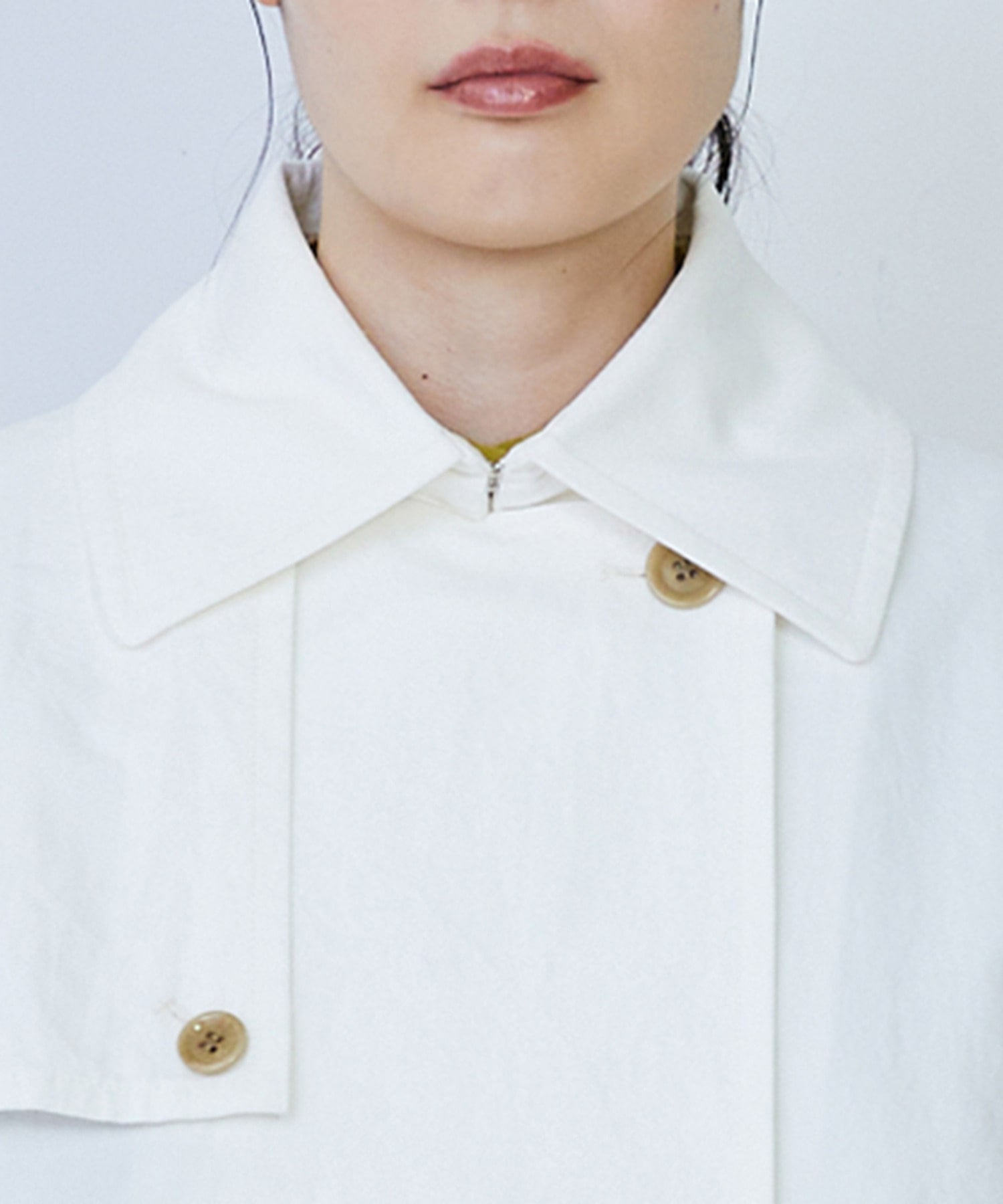 【LOISIR】グランジコットンポプリンショートトレンチ 詳細画像 ホワイト 17