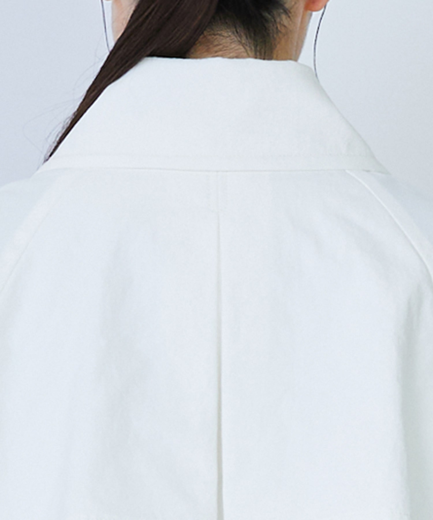 【LOISIR】グランジコットンポプリンショートトレンチ 詳細画像 ホワイト 18