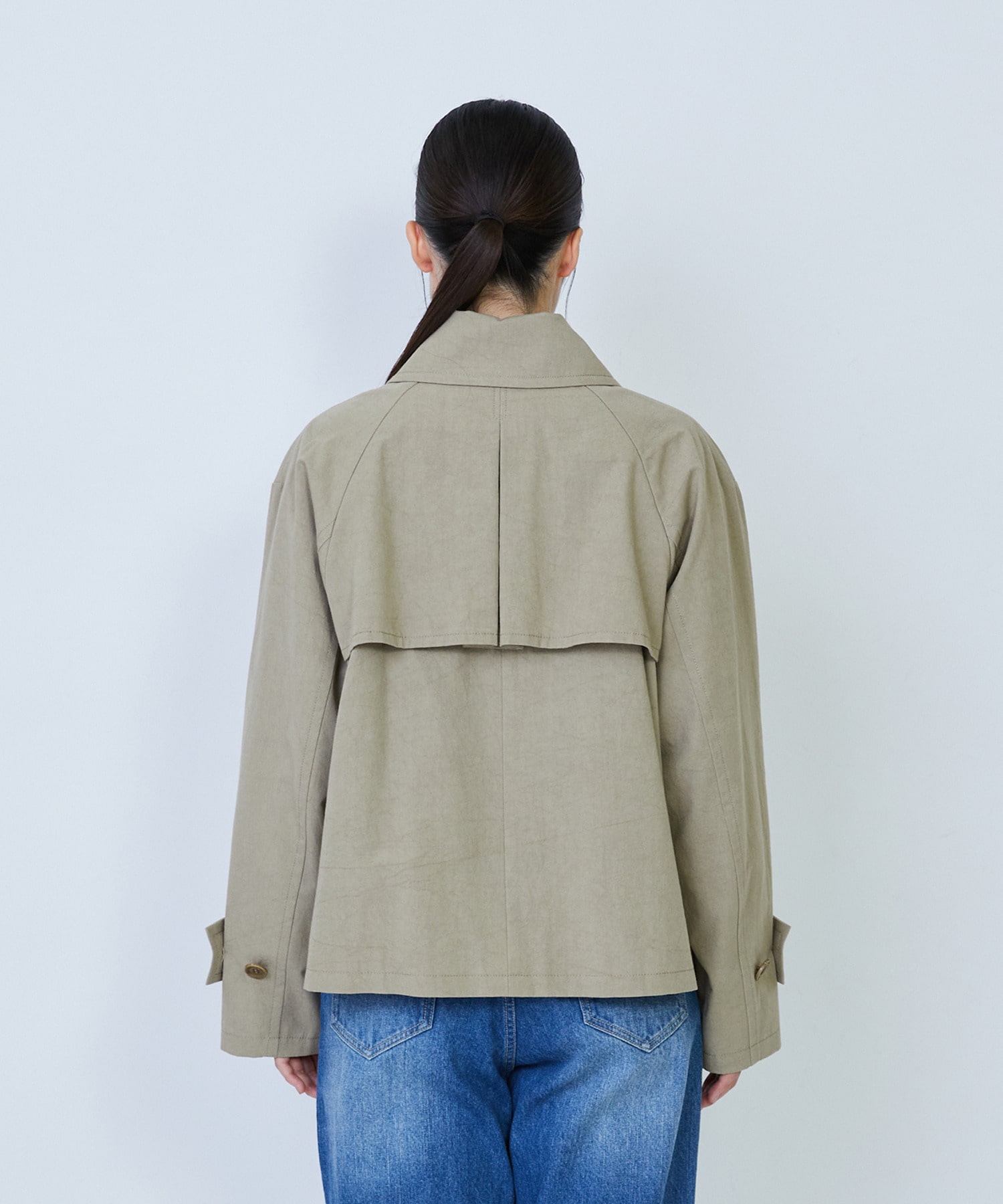 【LOISIR】グランジコットンポプリンショートトレンチ 詳細画像 ホワイト 7