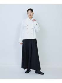 【LOISIR】ウール混ギャバワイドパンツ 詳細画像 ブラック 10