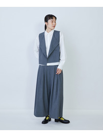 【LOISIR】ウール混ギャバワイドパンツ 詳細画像 ブラック 19