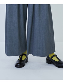 【LOISIR】ウール混ギャバワイドパンツ 詳細画像 ブラック 29