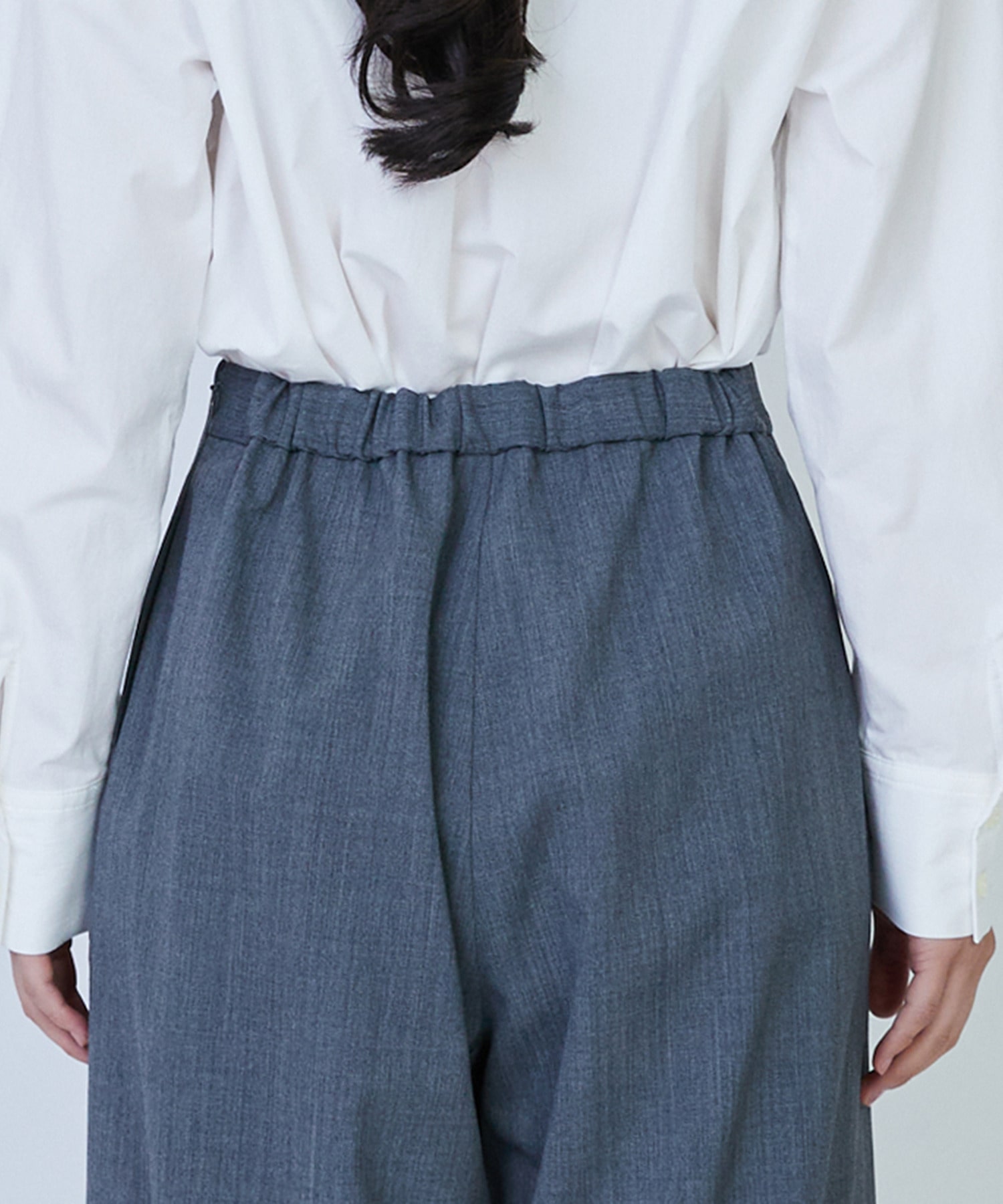 【LOISIR】ウール混ギャバワイドパンツ 詳細画像 ブラック 27