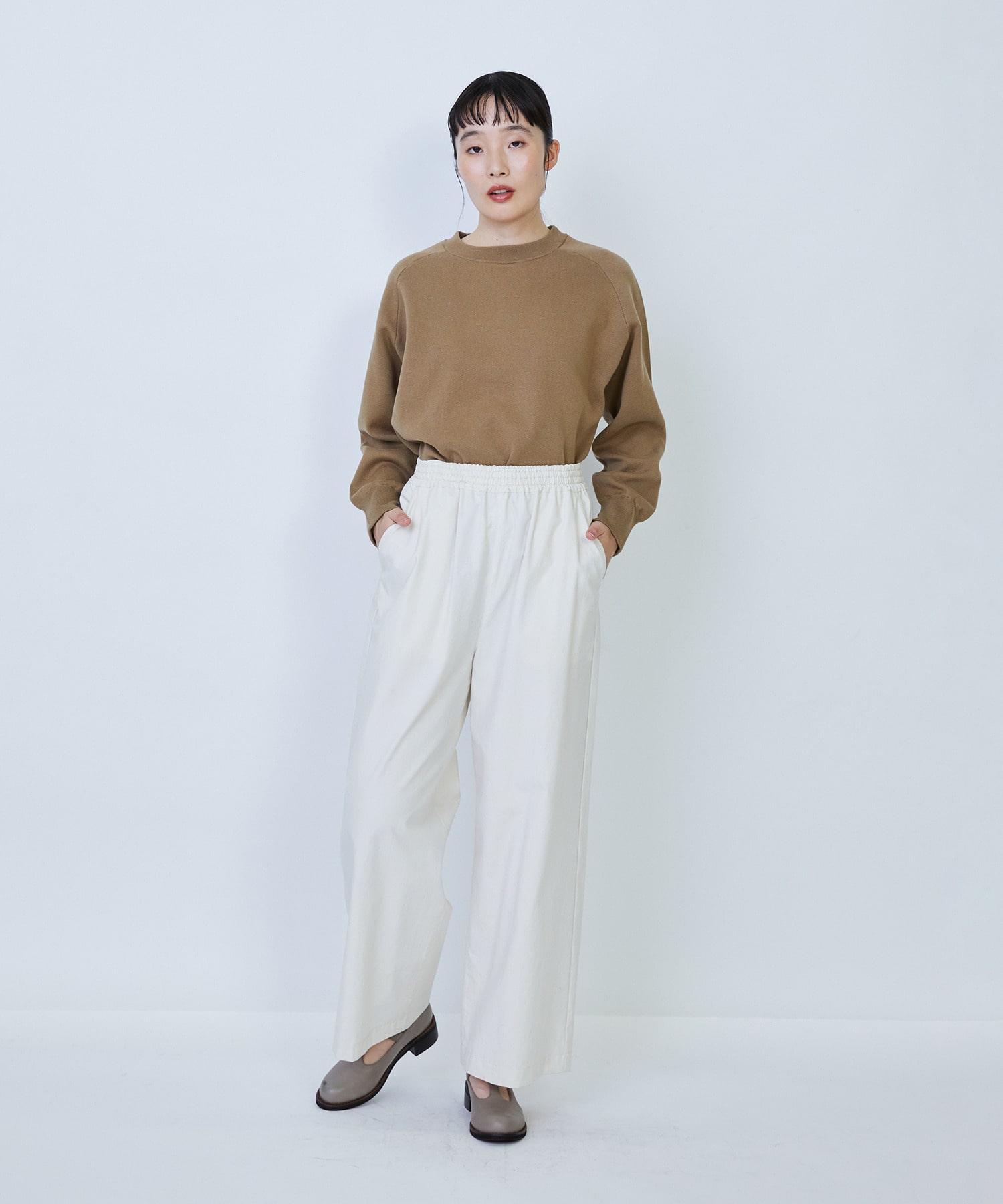 【LOISIR】コットンタイプライターワイドパンツ 詳細画像 キナリ 2