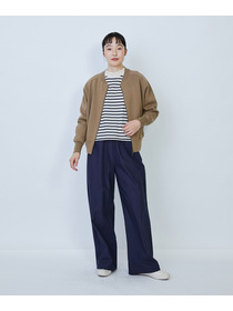 【LOISIR】コットン接結編みニットブルゾン 詳細画像 ブラック 1