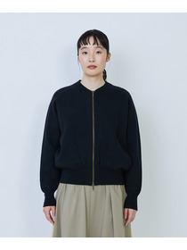 【LOISIR】コットン接結編みニットブルゾン 詳細画像 ブラック 19