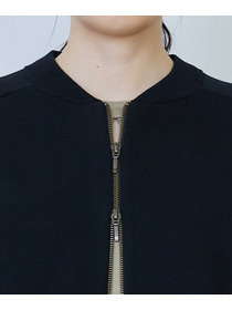 【LOISIR】コットン接結編みニットブルゾン 詳細画像 ブラック 24