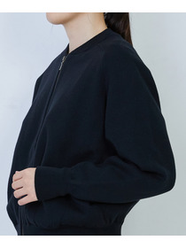 【LOISIR】コットン接結編みニットブルゾン 詳細画像 ブラック 25