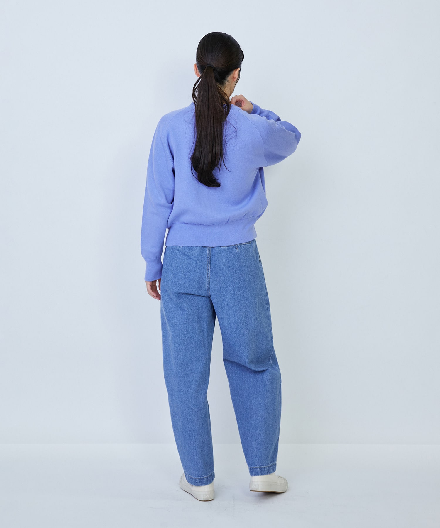 【LOISIR】コットン接結編みニットブルゾン 詳細画像 ブラック 11