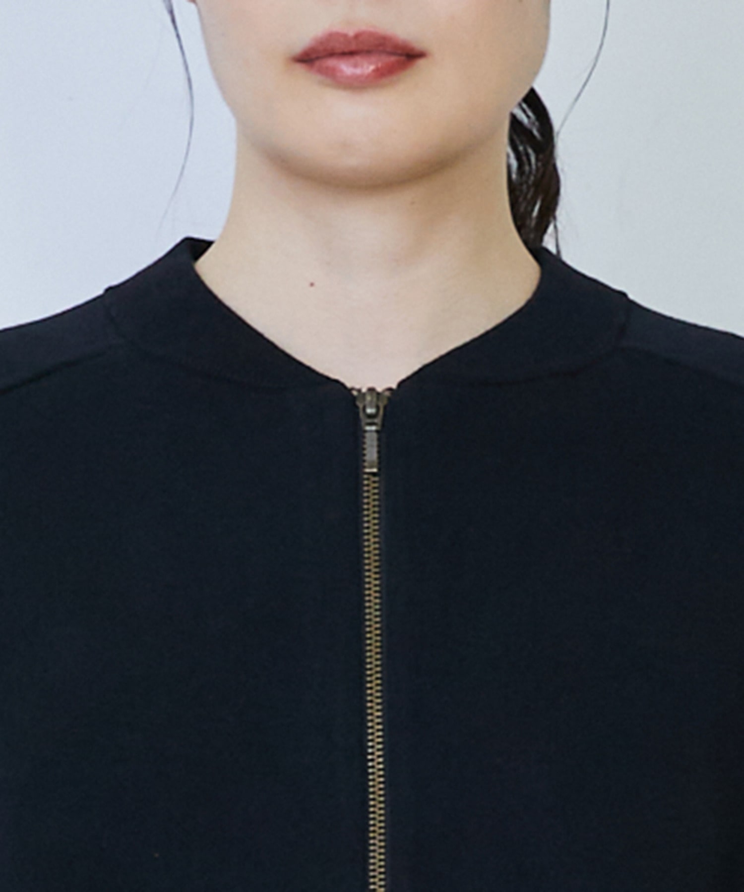 【LOISIR】コットン接結編みニットブルゾン 詳細画像 ブラック 22