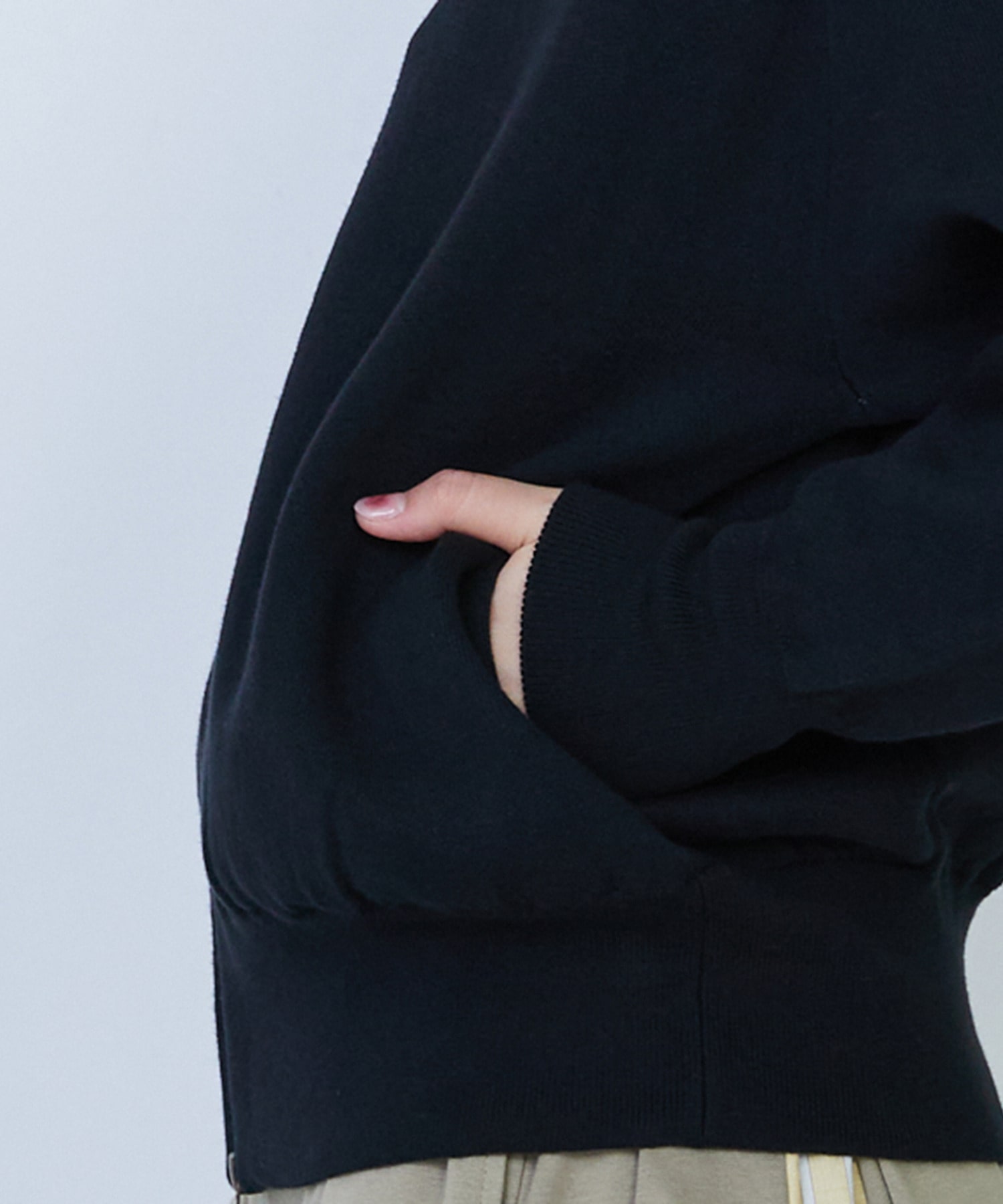 【LOISIR】コットン接結編みニットブルゾン 詳細画像 ブラック 26