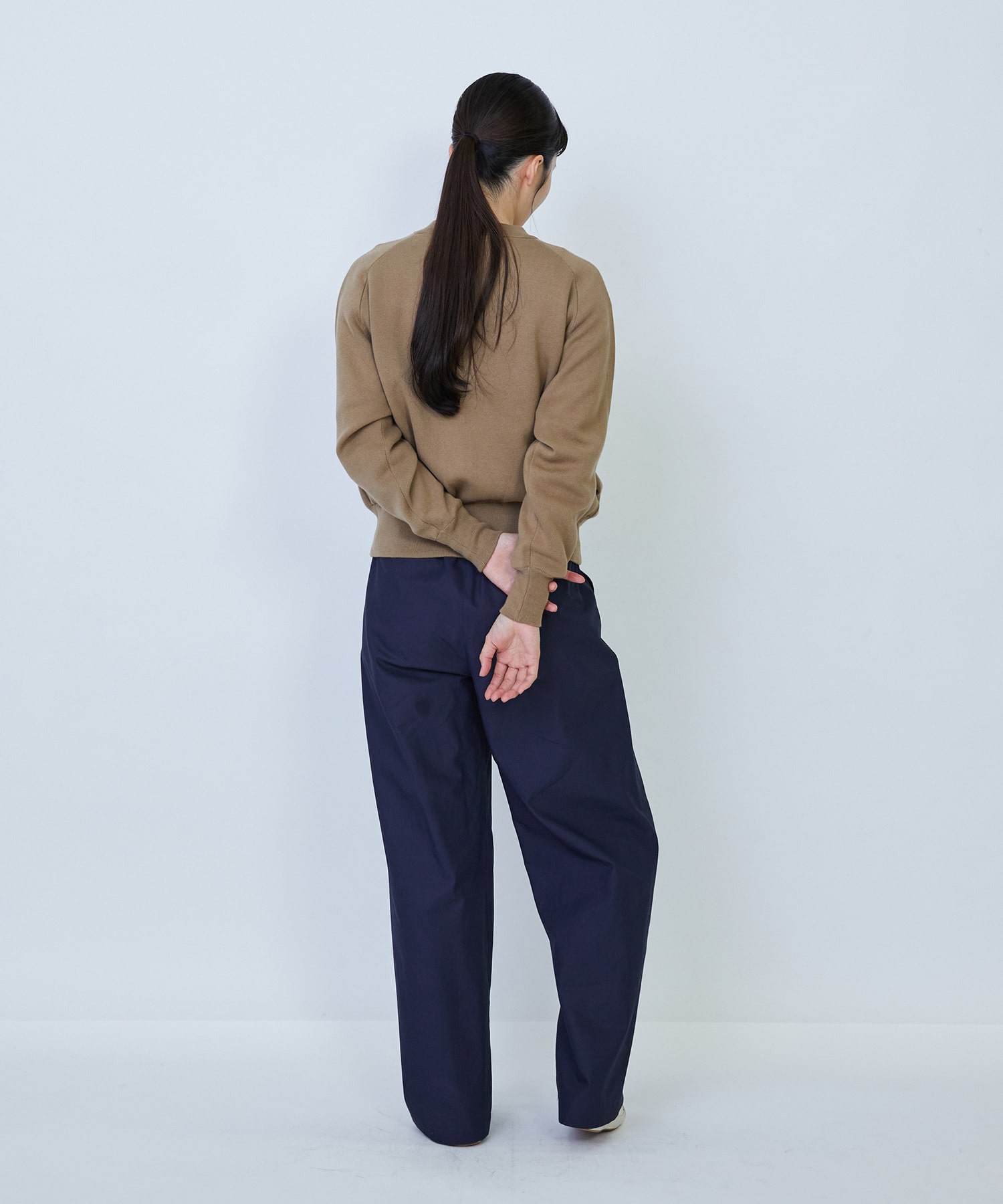 【LOISIR】コットン接結編みニットブルゾン 詳細画像 ブラック 4