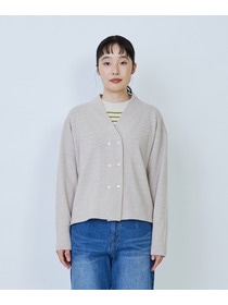 【LOISIR】ウール天竺ダブル釦カーディガン 詳細画像 ネイビー 12