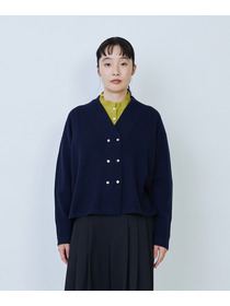 【LOISIR】ウール天竺ダブル釦カーディガン 詳細画像 ネイビー 19