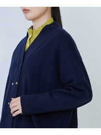 【LOISIR】ウール天竺ダブル釦カーディガン 詳細画像 ネイビー 24