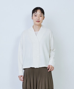 【LOISIR】ウール天竺ダブル釦カーディガン 詳細画像 オフホワイト 1