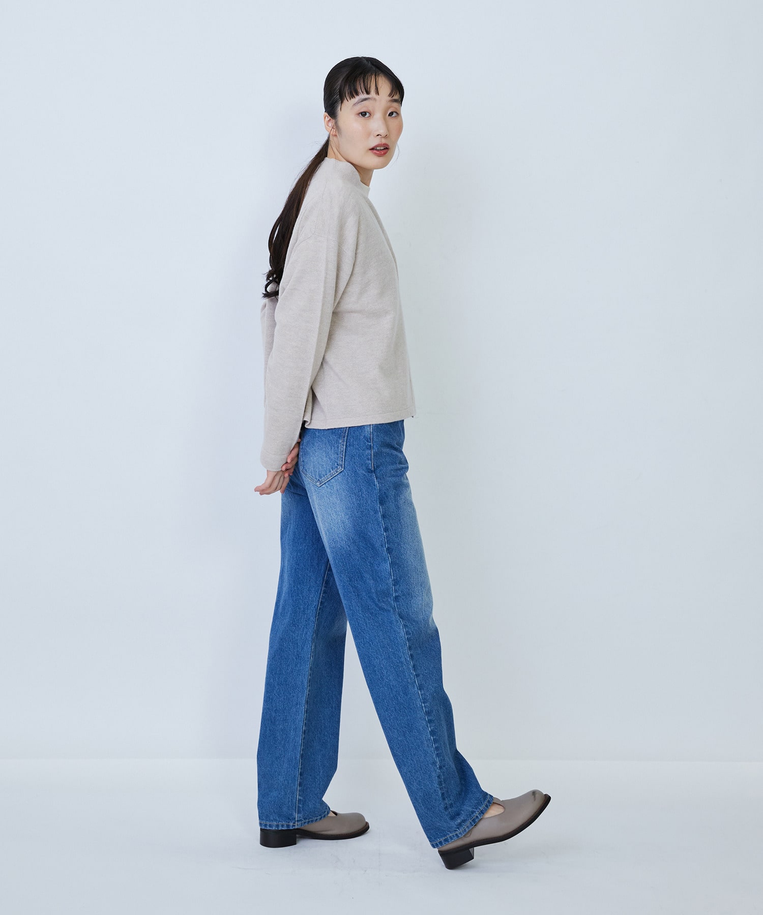 【LOISIR】ウール天竺ダブル釦カーディガン 詳細画像 ネイビー 10