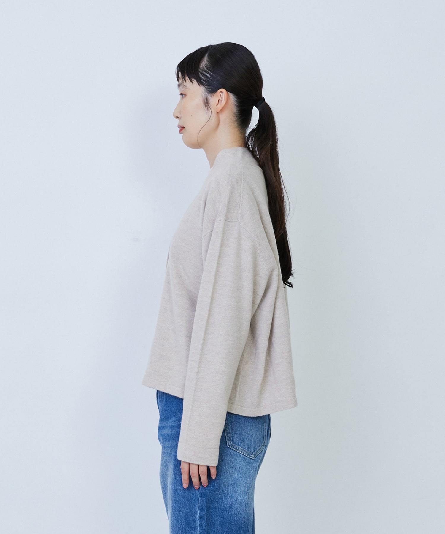 【LOISIR】ウール天竺ダブル釦カーディガン 詳細画像 ネイビー 13