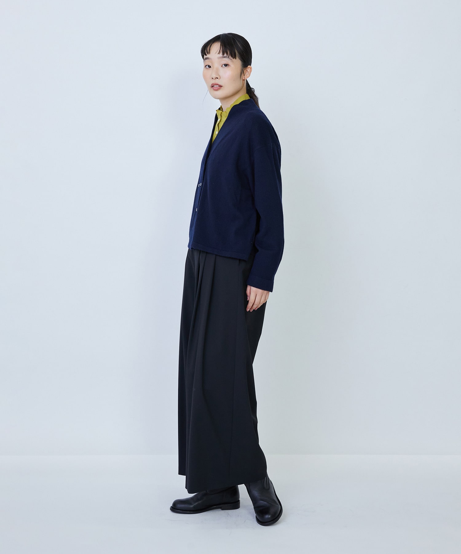 【LOISIR】ウール天竺ダブル釦カーディガン 詳細画像 ネイビー 17