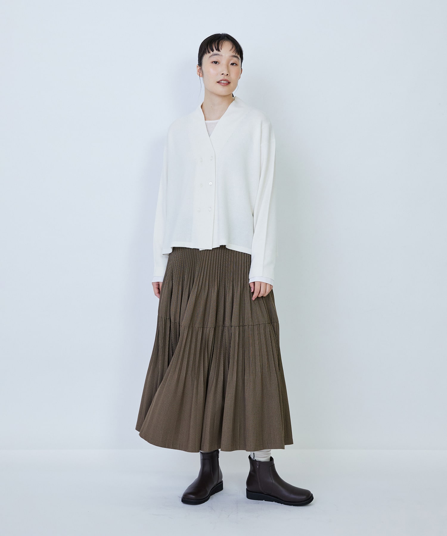 【LOISIR】ウール天竺ダブル釦カーディガン 詳細画像 ネイビー 2