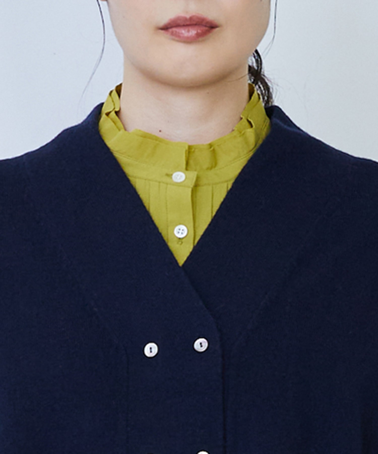 【LOISIR】ウール天竺ダブル釦カーディガン 詳細画像 ネイビー 22