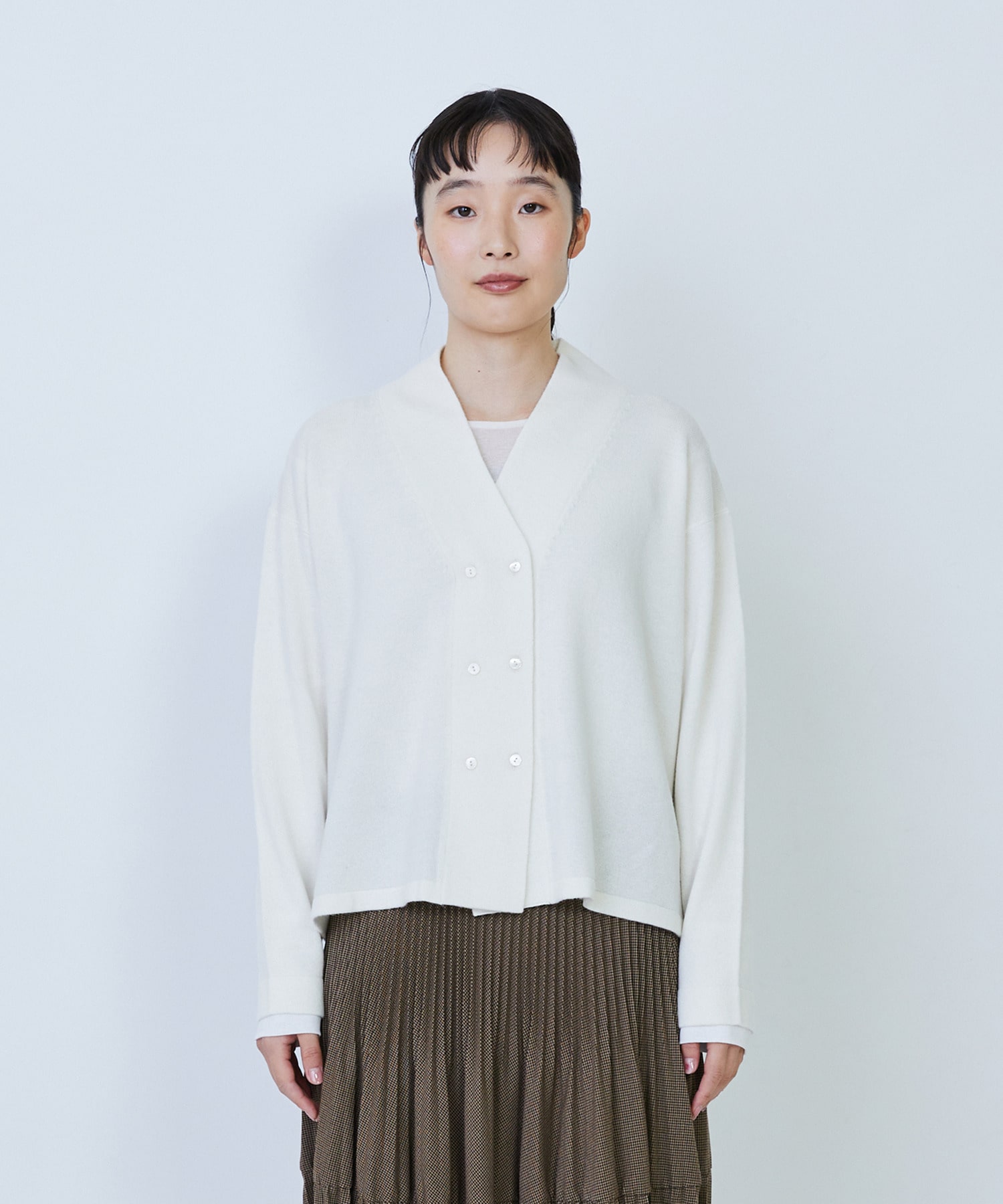 【LOISIR】ウール天竺ダブル釦カーディガン 詳細画像 ネイビー 5