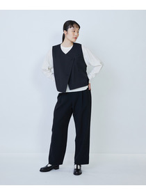 【LOISIR】ウール天竺ストール付きプルオーバー 詳細画像 ネイビー 1