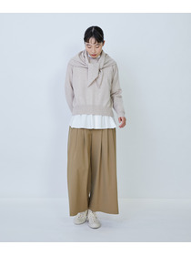 【LOISIR】ウール天竺ストール付きプルオーバー 詳細画像 ネイビー 13