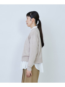 【LOISIR】ウール天竺ストール付きプルオーバー 詳細画像 ネイビー 19