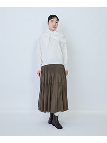 【LOISIR】ウール天竺ストール付きプルオーバー 詳細画像 ネイビー 4