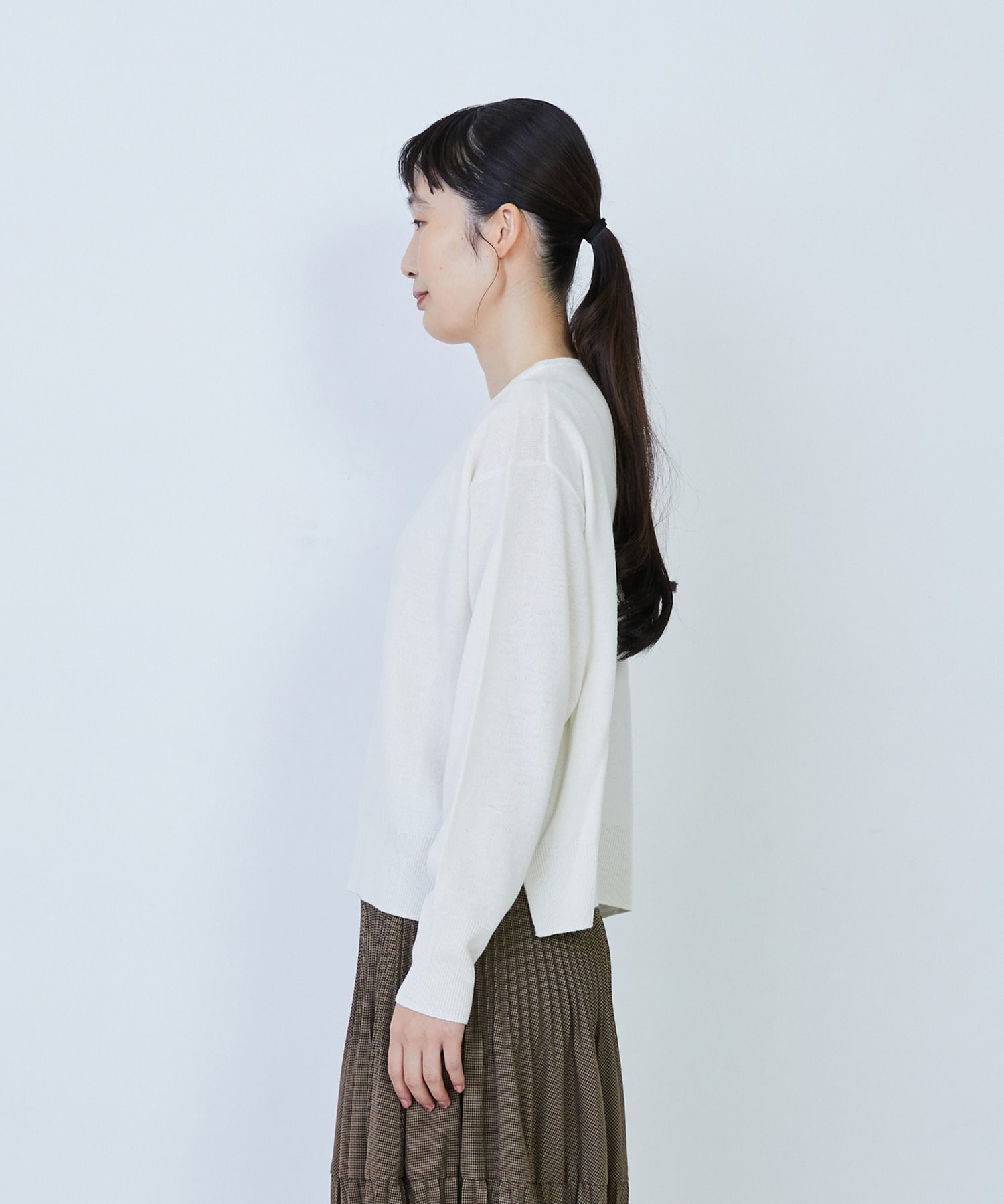 【LOISIR】ウール天竺ストール付きプルオーバー 詳細画像 ネイビー 10