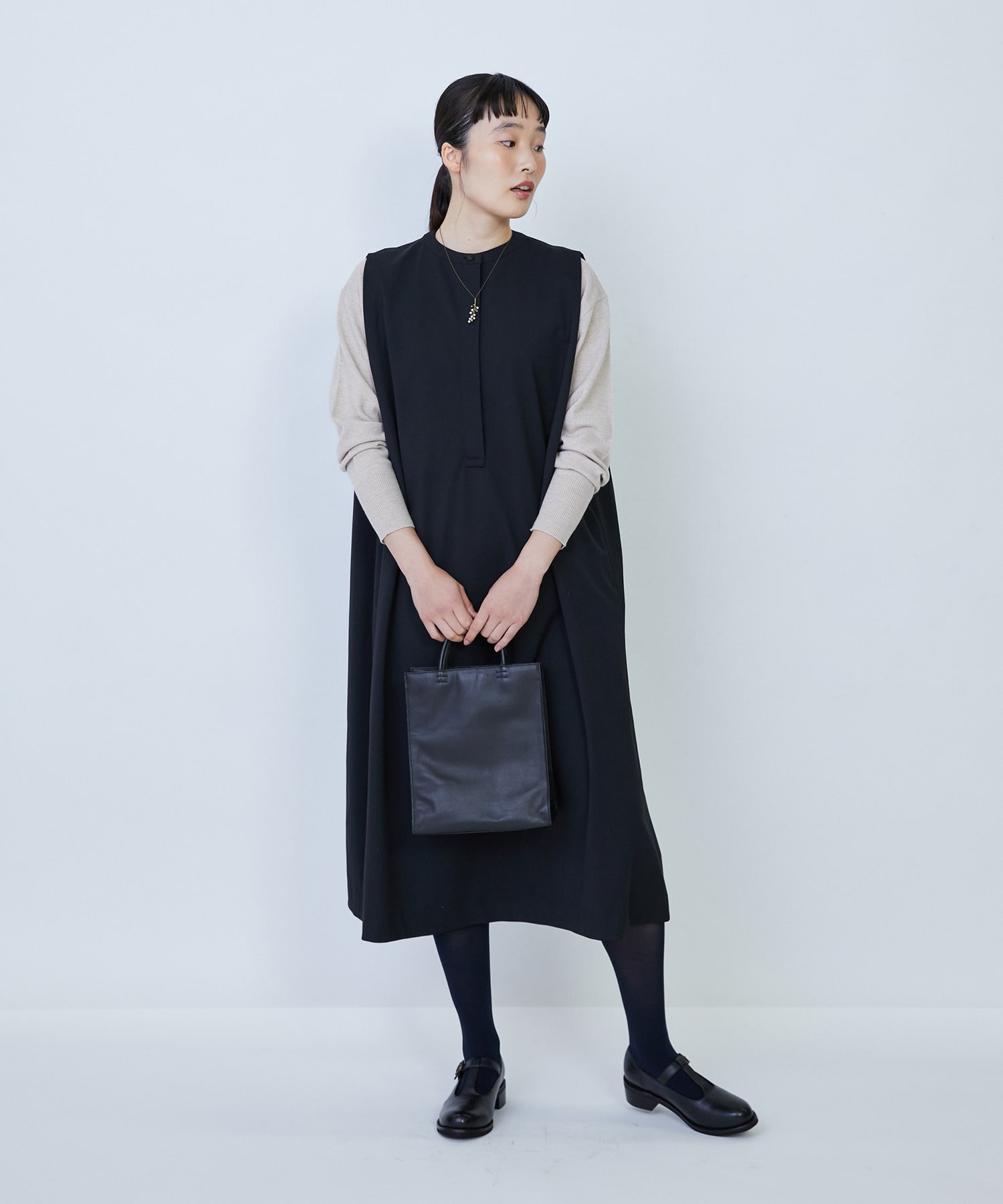 【LOISIR】ウール天竺ストール付きプルオーバー 詳細画像 ネイビー 12