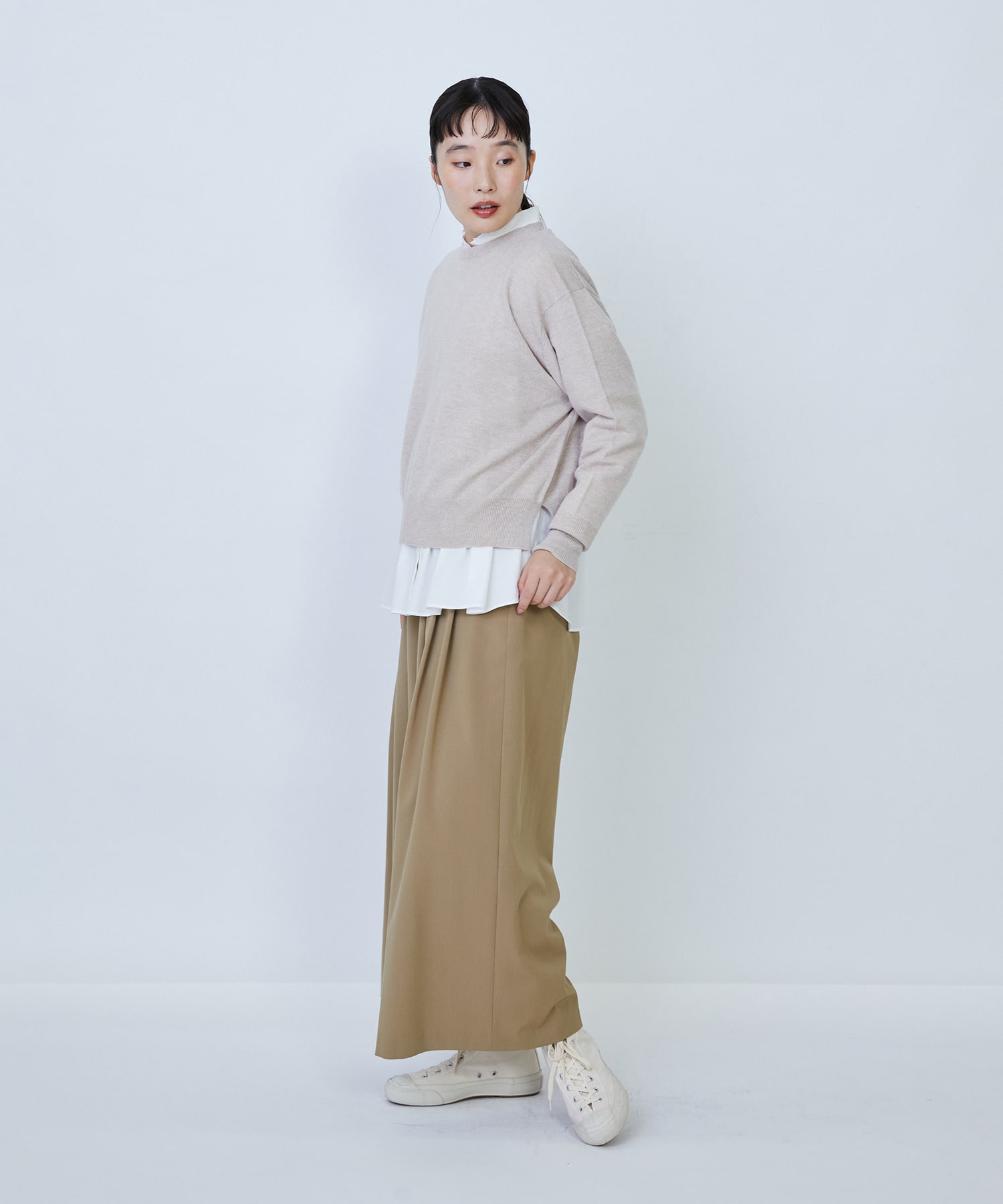 【LOISIR】ウール天竺ストール付きプルオーバー 詳細画像 ネイビー 16