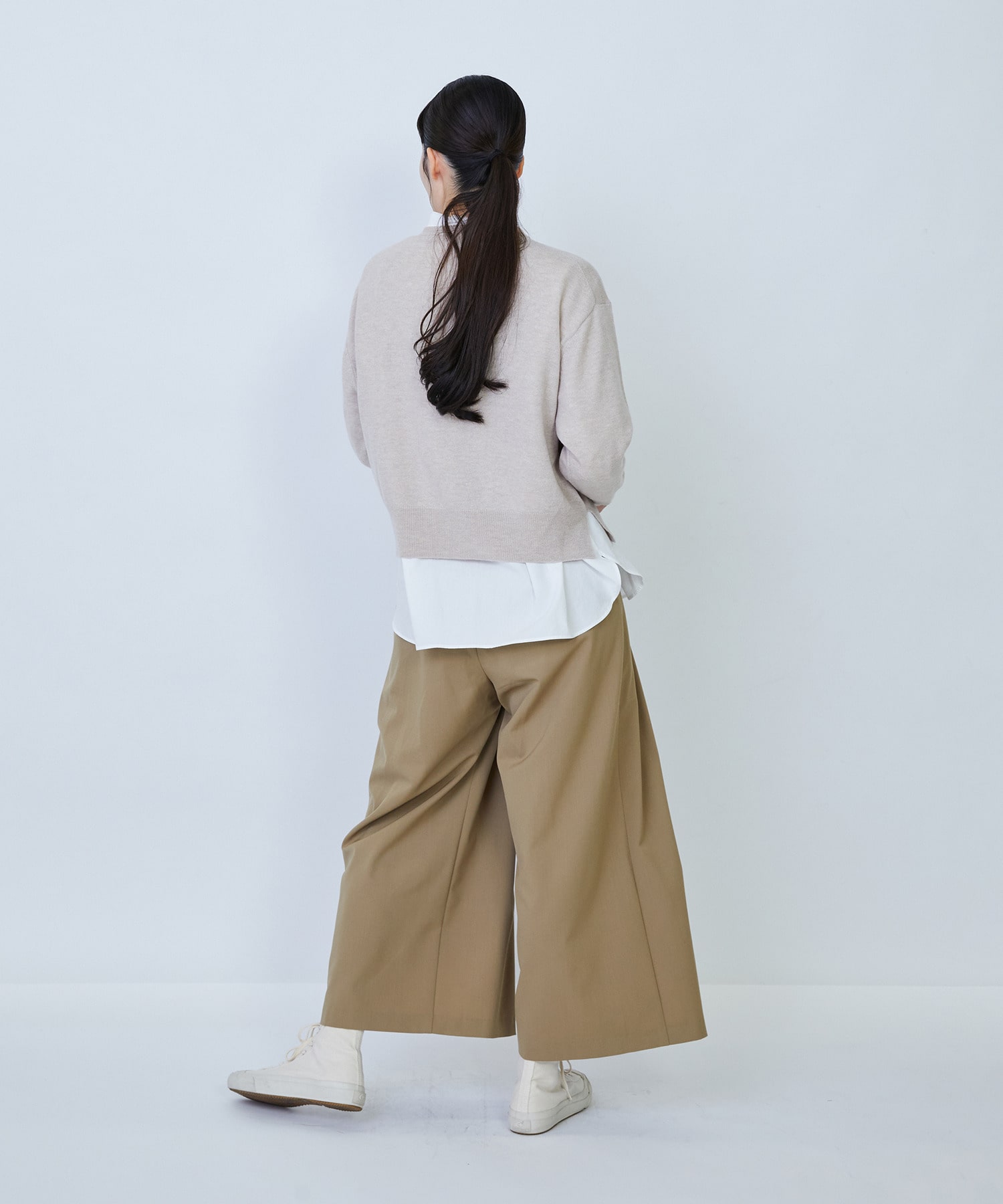 【LOISIR】ウール天竺ストール付きプルオーバー 詳細画像 ネイビー 17